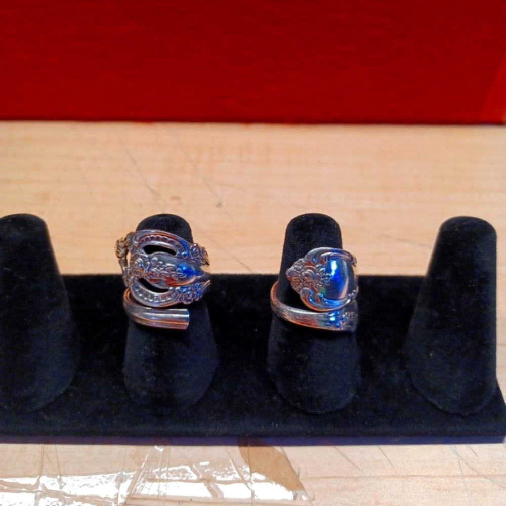 2 WMA Roger's Oneida LTD SILVER SPOON RINGS